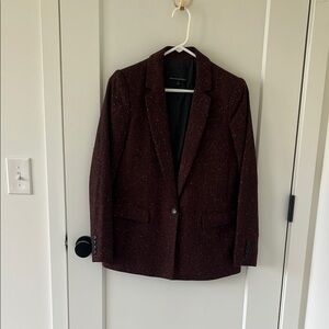 Banana Republic Maroon Herringbone Blazer